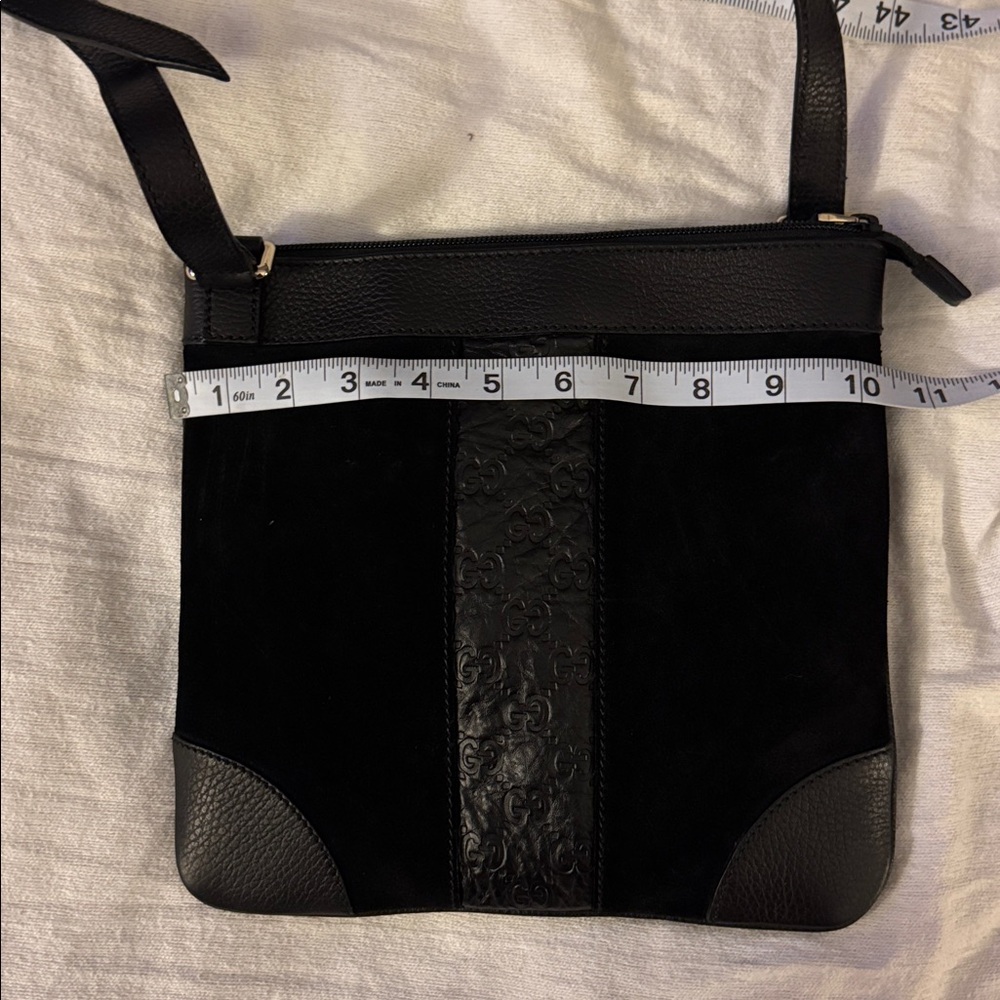 Gucci Black Suede & Leather Crossbody Bag - Picture 5 of 6